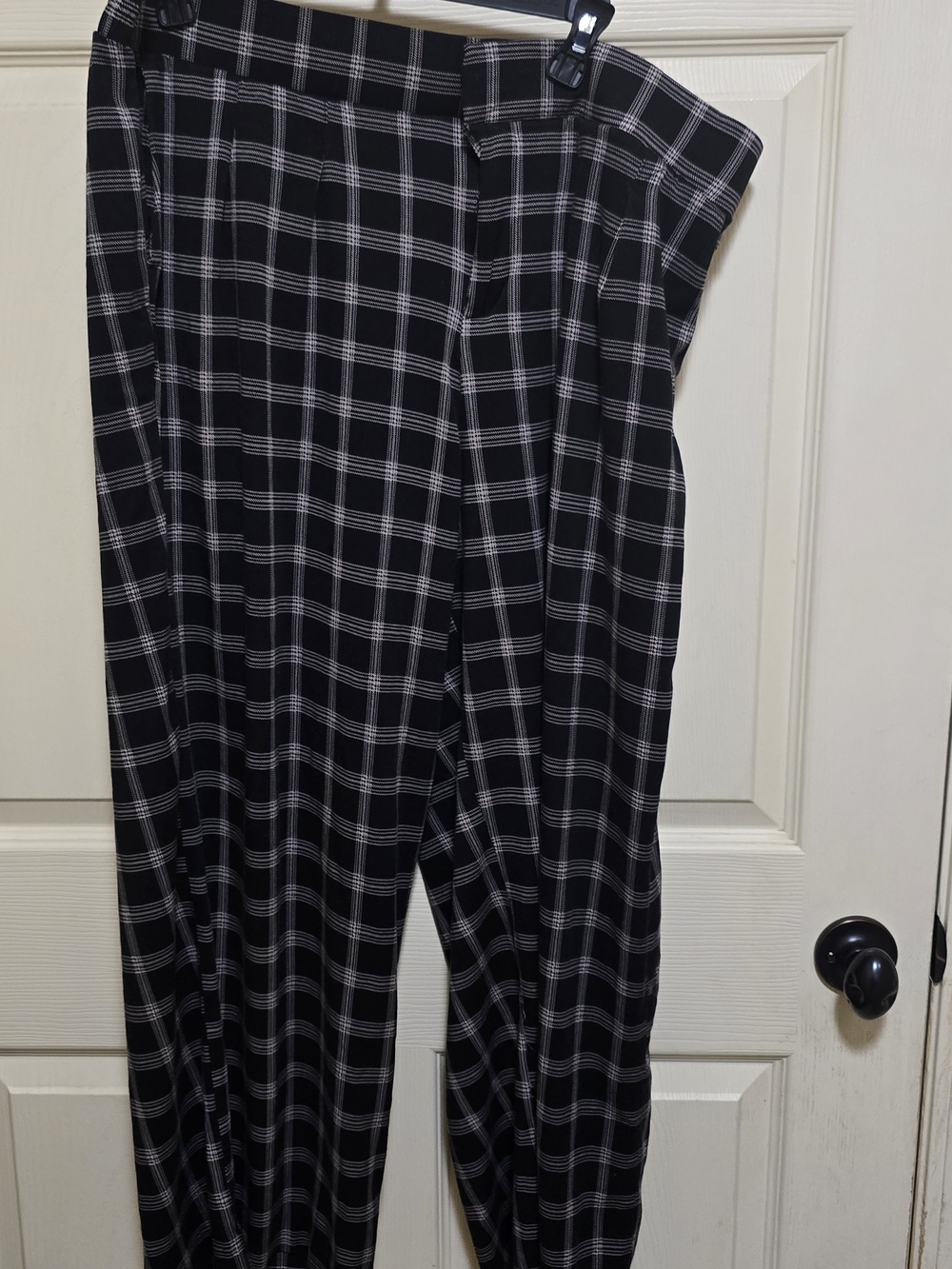 Classic High-Waist Plaid Womens Trousers - Black/White Torrid Size 18r